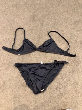 J. Crew Black Knot-Front Women's Bikini Set Black Size Small